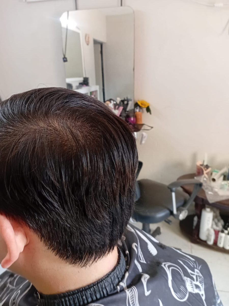 Corte de caballero — acabado posterior